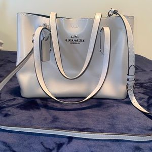 gray Coach crossbody